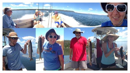 We fished at Lake Yellowstone with Leah, Darren, Benjy and Erin
